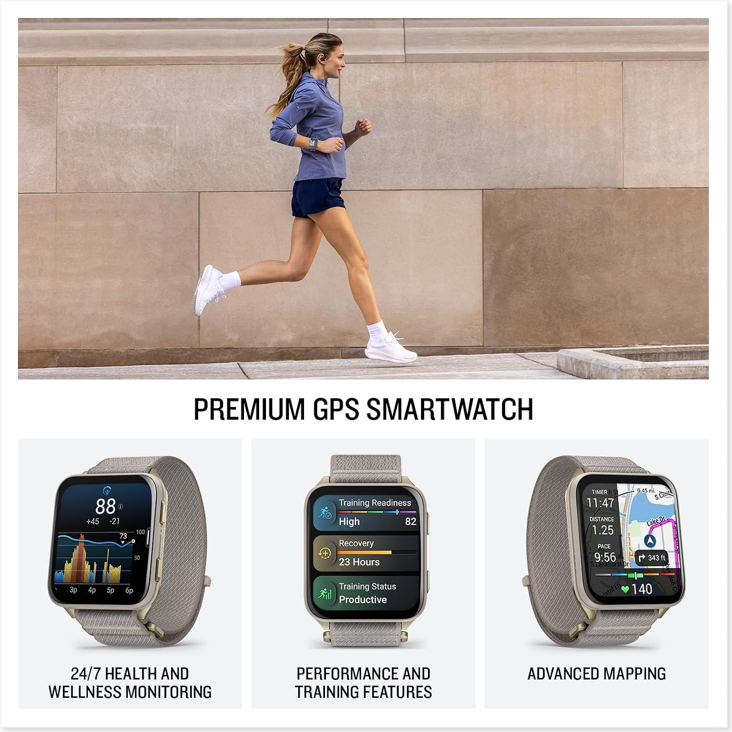 image:imageGarmin Venu X1 Thin and Lightweight GPS Smartwatch AMOLED Display Advanced Health and Fitness Features Black with Slate Titanium Caseback and ComfortFit Nylon Band 2 Amoled Display 8mm Thin Case Titanium Caseback Comfortfit Nylon Band Up to 8 Days Battery 5 AtmSoft Gold with French Gray
