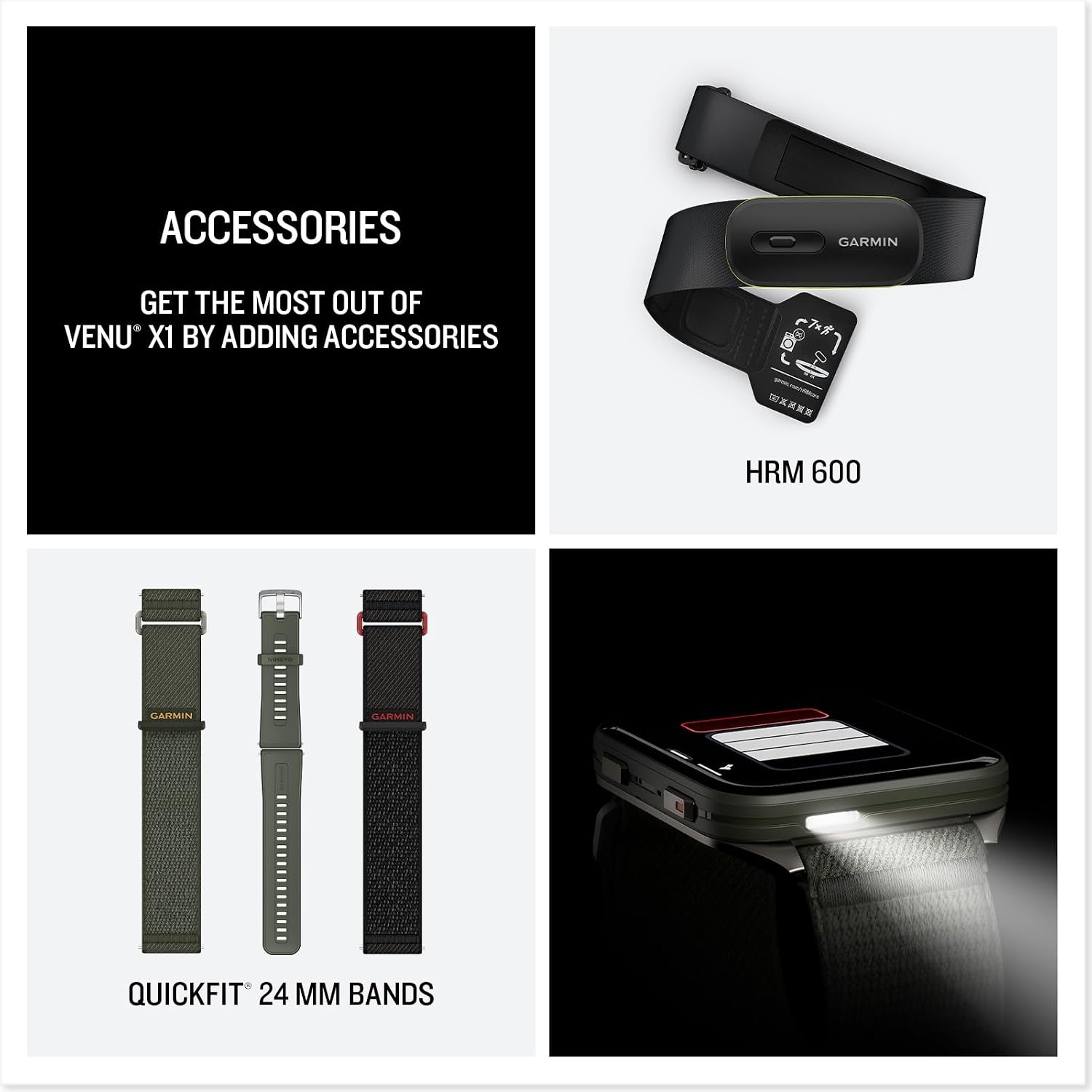 image:imageGarmin Venu X1 Thin and Lightweight GPS Smartwatch AMOLED Display Advanced Health and Fitness Features Black with Slate Titanium Caseback and ComfortFit Nylon Band 2 Amoled Display 8mm Thin Case Titanium Caseback Comfortfit Nylon Band Up to 8 Days Battery 5 AtmMoss