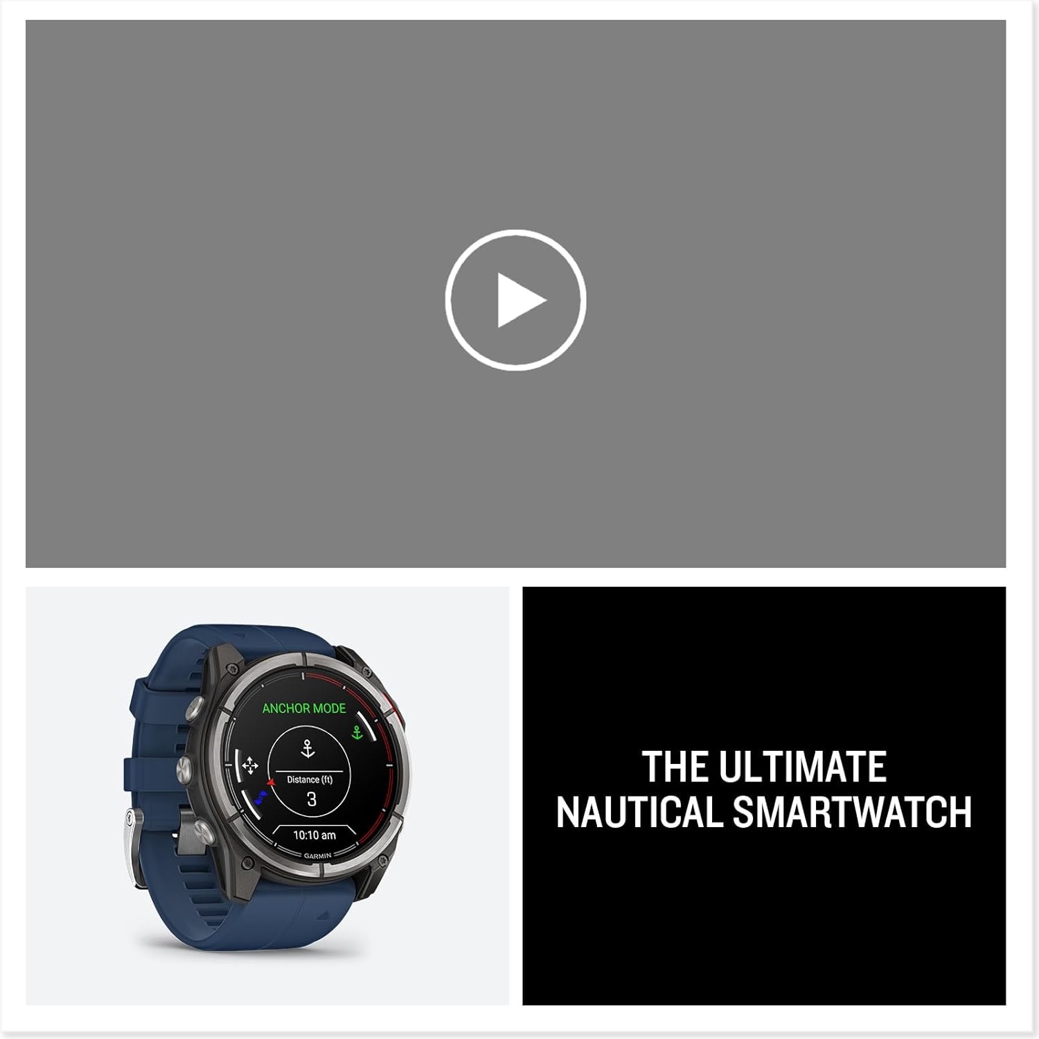 image:imageGarmin quatix 8 51 mm Marine GPS Smartwatch Bright AMOLED Display Chartplotter Controls Builtin Flashlight 247 Health amp Wellness Features Chartplotter and Autopilot Controls LED Flashlight MultiGnss Wrist Hr and Pulse Ox51mm