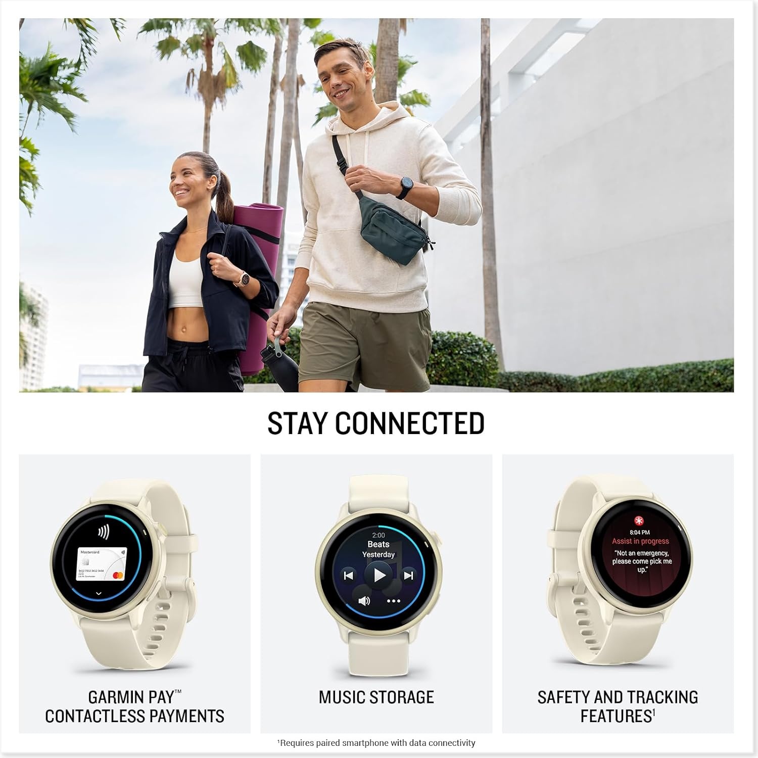 image:imageGarmin vvoactive 6 Health and Fitness GPS Smartwatch AMOLED Display Up to 11 Days Battery Metallic Jasper Green with Matching Band 42mm GPS Smartwatch 12 Amoled Up to 11 Days Battery Metallic Jasper Green with Matching BandLunar Gold with Bone