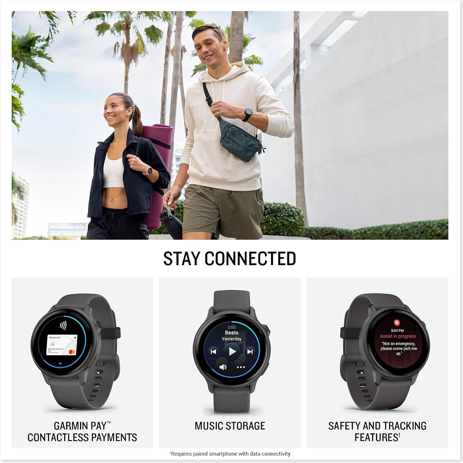 image:imageGarmin vvoactive 6 Health and Fitness GPS Smartwatch AMOLED Display Up to 11 Days Battery Metallic Jasper Green with Matching Band 42mm GPS Smartwatch 12 Amoled Up to 11 Days Battery Metallic Jasper Green with Matching BandPebble Gray with Slate