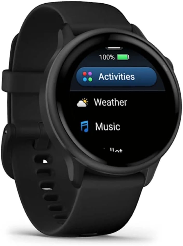 image:imageGarmin vvoactive 6 Health and Fitness GPS Smartwatch AMOLED Display Up to 11 Days Battery Metallic Jasper Green with Matching Band 42mm GPS Smartwatch 12 Amoled Up to 11 Days Battery Metallic Jasper Green with Matching BandSlate with Black