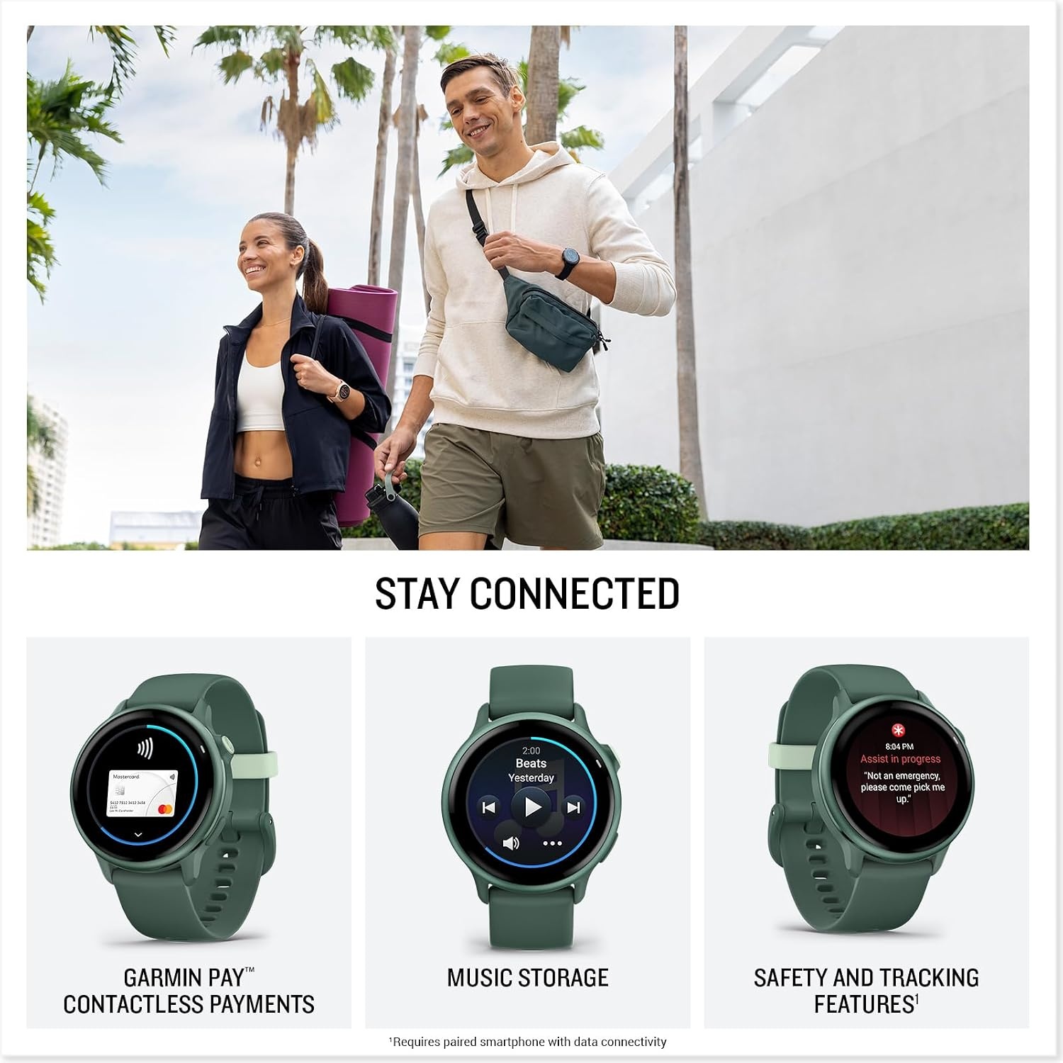 image:imageGarmin vvoactive 6 Health and Fitness GPS Smartwatch AMOLED Display Up to 11 Days Battery Metallic Jasper Green with Matching Band 42mm GPS Smartwatch 12 Amoled Up to 11 Days Battery Metallic Jasper Green with Matching BandJasper Green