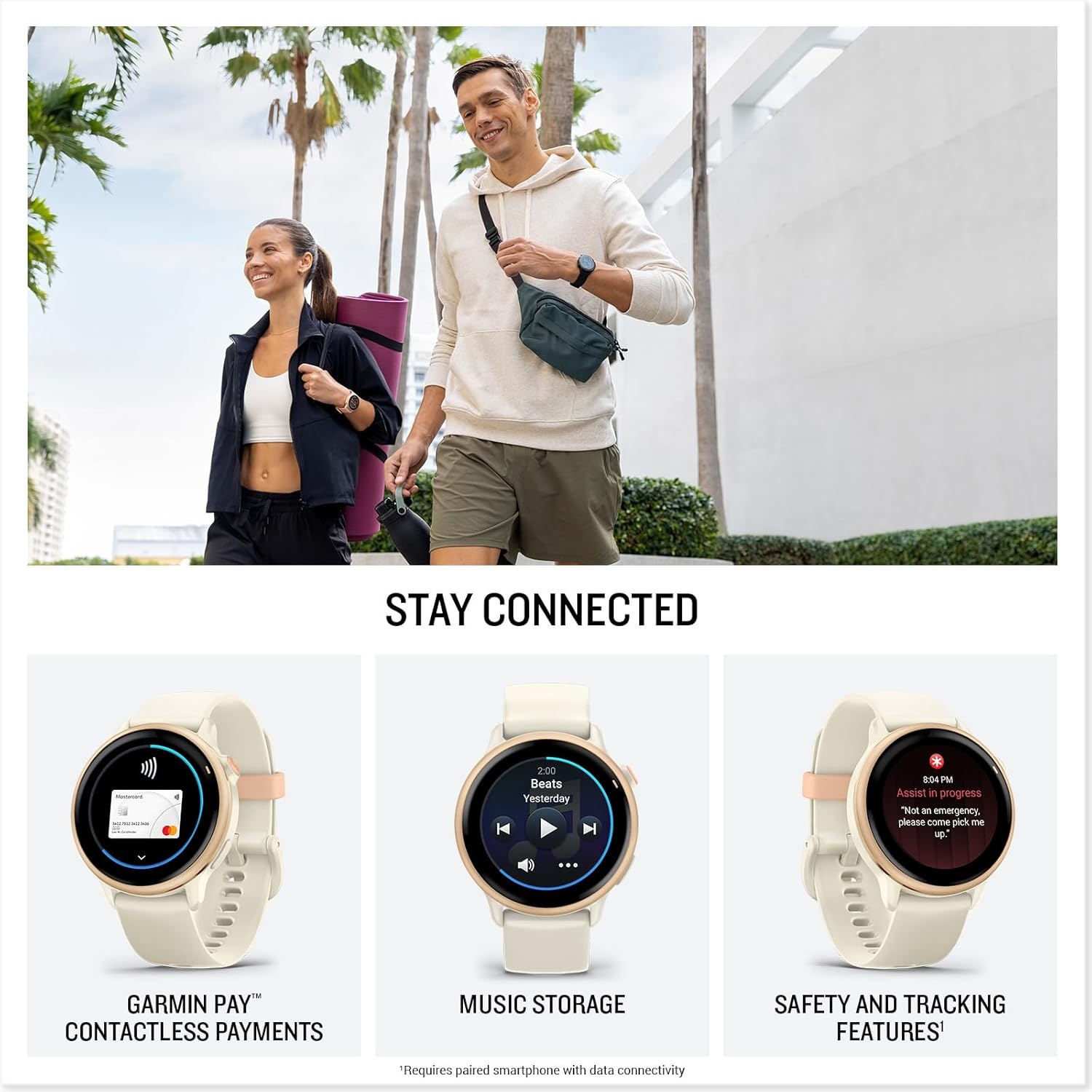 image:imageGarmin vvoactive 6 Health and Fitness GPS Smartwatch AMOLED Display Up to 11 Days Battery Metallic Jasper Green with Matching Band 42mm GPS Smartwatch 12 Amoled Up to 11 Days Battery Metallic Jasper Green with Matching BandPink Dawn with Bone