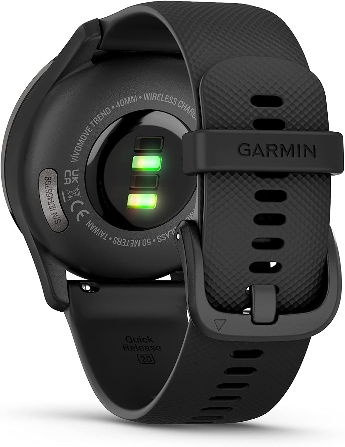 image:imageGarmin vvomove Trend Stylish Hybrid Smartwatch LongLasting Battery Life Dynamic Watch Hands and Touchscreen Display Peach Gold Stainless Steel Bezel with Ivory Case and Silicone BandBlack
