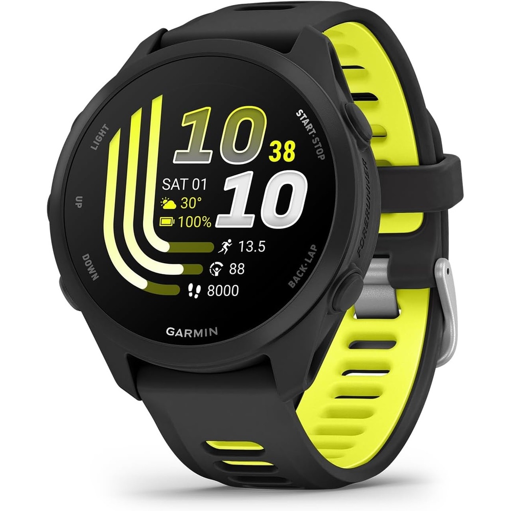 image:imageGarmin Forerunner 170 Music GPS Running Smartwatch Advanced Training Metrics and Recovery Insights Plus Music Storage Black with BlackAmp Yellow BandBlack with Amp Yellow