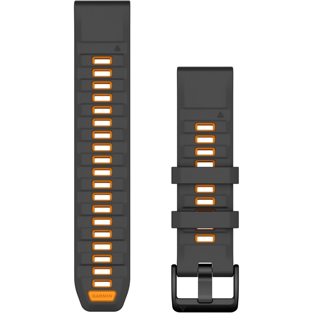 image:imageGarmin QuickFit 20mm BlackPebble Gray Silicone BandGraphiteSparkOrange