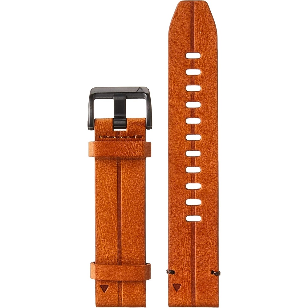 image:imageGarmin QuickFit 22 Watch Band  Ember Orange SiliconeChestnut Leather