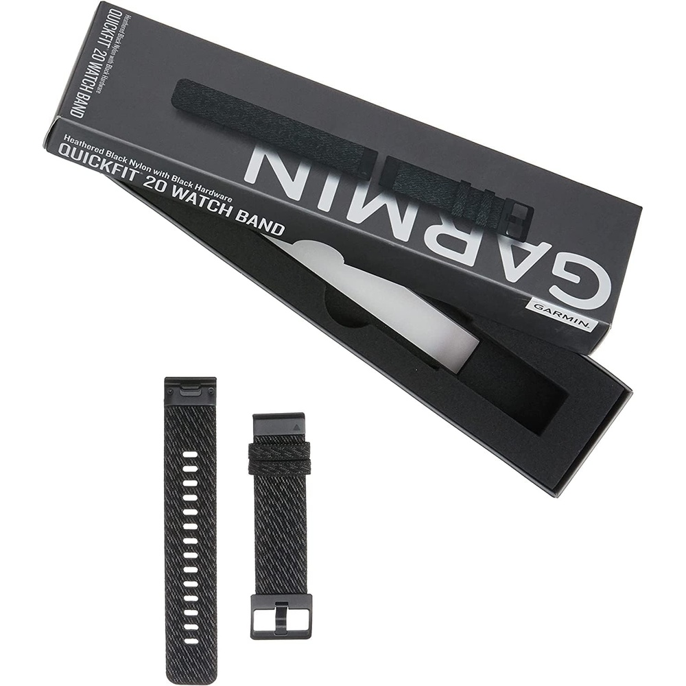 image:imageGarmin QuickFit 22 Watch Band  Ember Orange SiliconeHeathered Black Nylon with Black Hardware