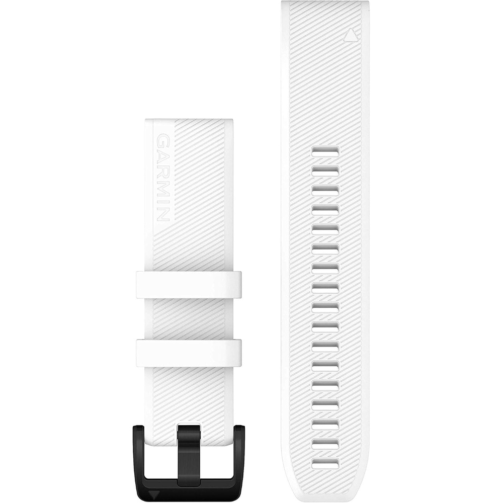 image:imageGarmin QuickFit 22 Watch Band  Ember Orange SiliconeWhite with Black Stainless Steel Hardware
