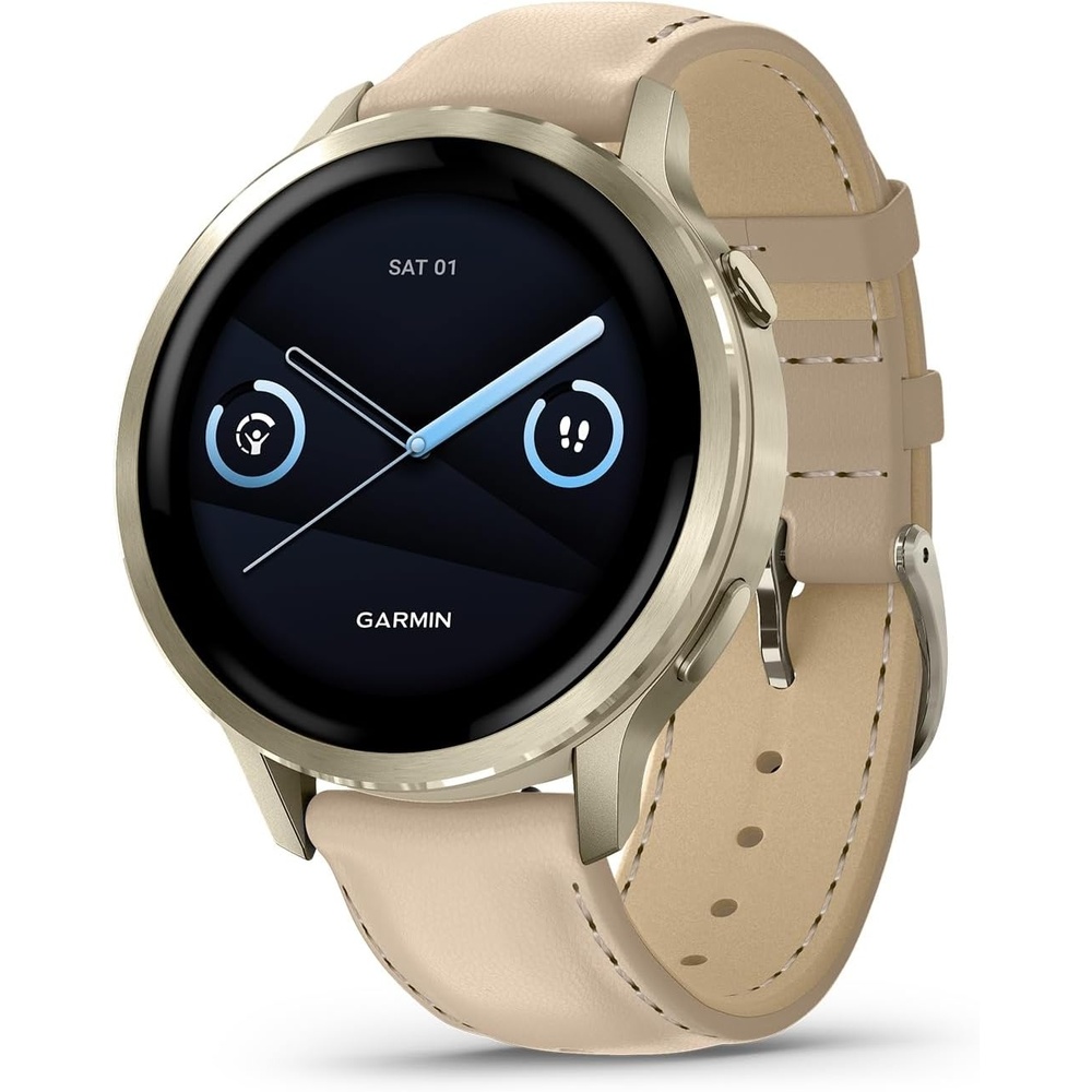 image:imageGarmin Venu 4 45mm Advanced Health and Fitness GPS Smartwatch Bright and Colorful Display Builtin Flashlight 12 Days of Battery Life Slate with Black Silicone Band 45mm Amoled GPS Smartwatch Builtin Flashlight Up to 12 Days Battery SPO2 Wrist Hr Garmin PayLunar Gold and Light Sand