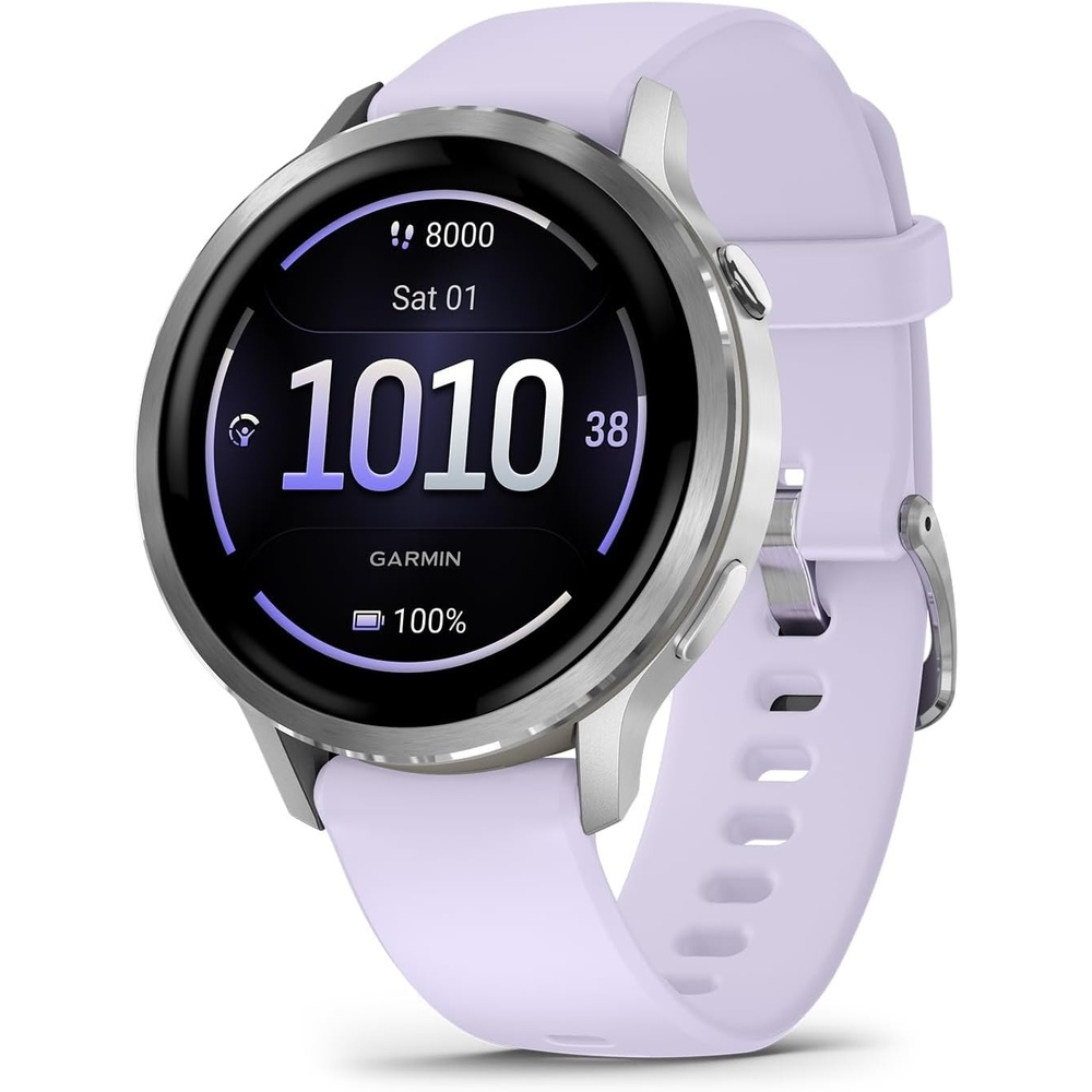 image:imageGarmin Venu 4 45mm Advanced Health and Fitness GPS Smartwatch Bright and Colorful Display Builtin Flashlight 12 Days of Battery Life Slate with Black Silicone Band 45mm Amoled GPS Smartwatch Builtin Flashlight Up to 12 Days Battery SPO2 Wrist Hr Garmin PayPeriwinkle