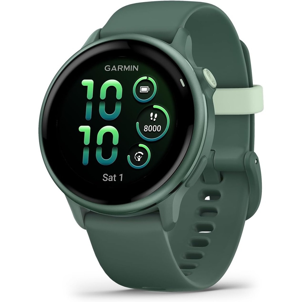 image:imageGarmin vvoactive 6 Health and Fitness GPS Smartwatch AMOLED Display Up to 11 Days Battery Metallic Jasper Green with Matching Band 42mm GPS Smartwatch 12 Amoled Up to 11 Days Battery Metallic Jasper Green with Matching BandJasper Green