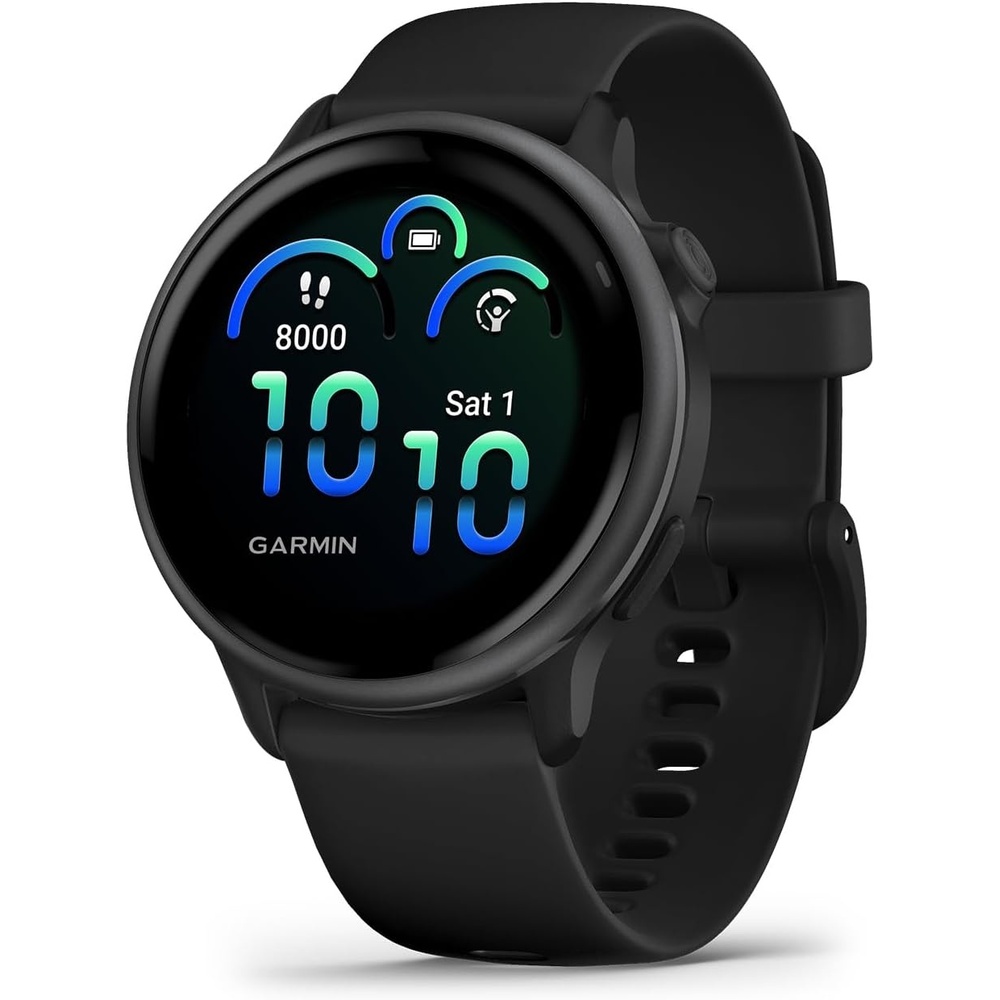 image:imageGarmin vvoactive 6 Health and Fitness GPS Smartwatch AMOLED Display Up to 11 Days Battery Metallic Jasper Green with Matching Band 42mm GPS Smartwatch 12 Amoled Up to 11 Days Battery Metallic Jasper Green with Matching BandSlate with Black