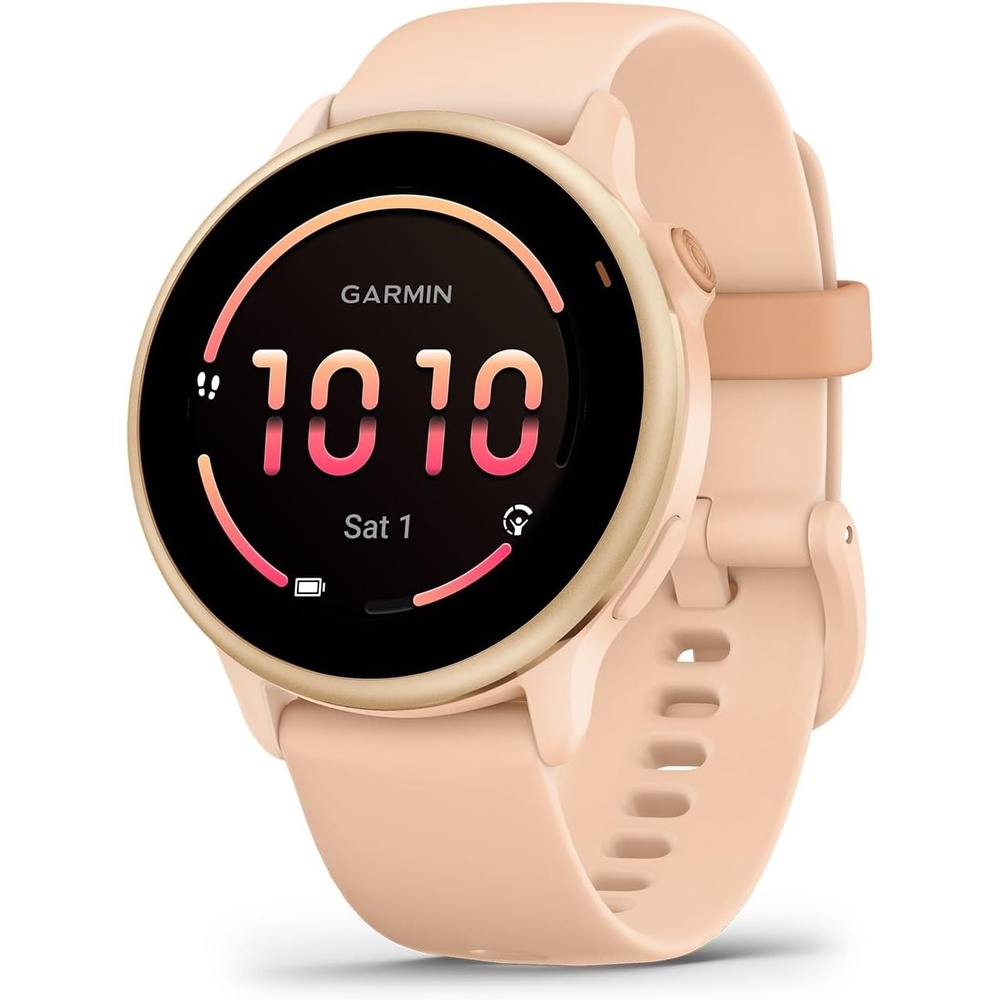 image:imageGarmin vvoactive 6 Health and Fitness GPS Smartwatch AMOLED Display Up to 11 Days Battery Metallic Jasper Green with Matching Band 42mm GPS Smartwatch 12 Amoled Up to 11 Days Battery Metallic Jasper Green with Matching BandPink Dawn