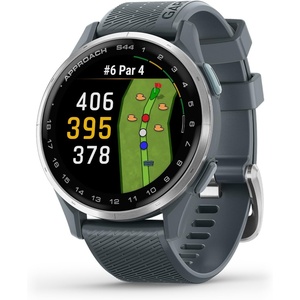 Garmin Approach® S50, Advanced Golf GPS Smartwatch, AMOLED Display, On-Course Features, Wrist-Based Heart Rate, Cream Gold Aluminum Bezel with Ivory ComfortFit Nylon Band | Ivory Comfortfit Nylon Band, Wrist Heart Rate and Pulse Ox, Preloaded 43, 000 Plus Courses, On-Course GPS and Shot Tracking(Gray)